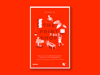 The Print Shop Poster branding character design colorful design editorial illustration illustration poster vector