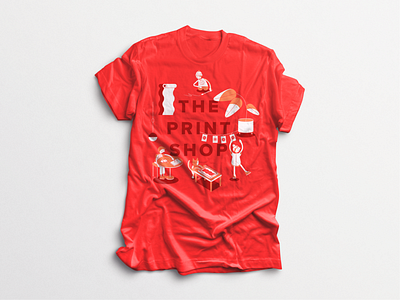 The Print Shop Tshirt apparel branding character design colorful design illustration playful tshirt design