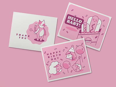 Pink Cards branding character design colorful design editorial illustration illustration line art vector