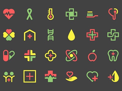 Health and care app branding design icon logo minimal symbol ui vector web website