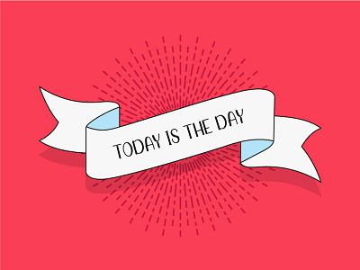 Vintage Trendy Ribbon Text Today Day app design illustration typography ui