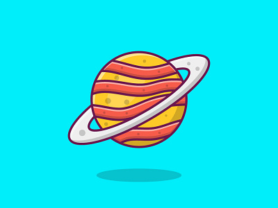 Saturn branding flat graphic icon illustration vector