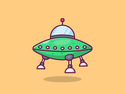 UFO branding flat icon illustration vector