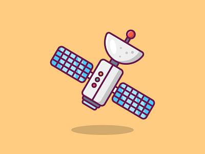 Satellite branding flat icon illustration vector