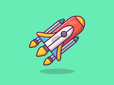Space roket branding design flat graphic icon illustration vector