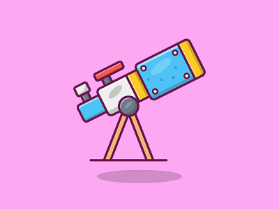 Telescope branding flat graphic icon illustration vector