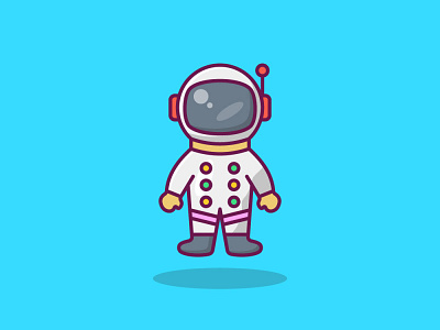 Astronaut men branding design flat graphic icon illustration vector