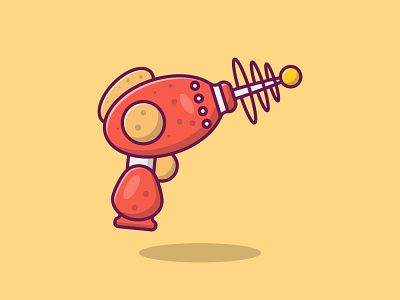 Alien gun branding design flat graphic icon illustration vector