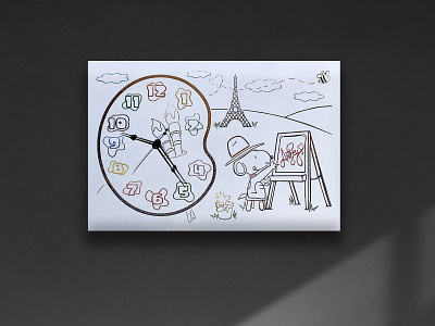 Time for a Painting adobe artist artists artwork artworks autocad clock design eiffeltower france illustrator paint painter paris photoshop snoopy time vcarve wall clock woodstock