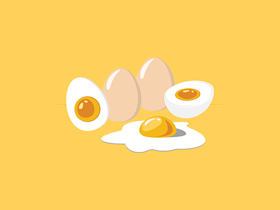 Eggs adobe art artwork breakfast design drawing egg eggs flat food icon icons illustration illustrator logo love restaurant vector yellow yum