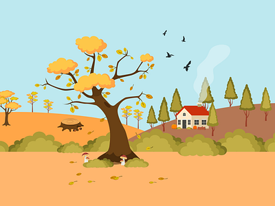 Fall is Coming! adobe illustrator art artist autumn autumn leaves colors composition designer drawing fall flat illustration illustration art illustrator image landscape leaves nature vector vectorart