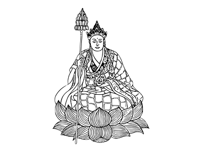 Ksitigarbha Bodhisattva adobe art artwork design drawing illustration illustrator ink vector vector illustration