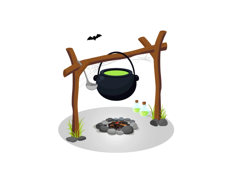 Witch Brew aftereffects animatedgif animation art bat cauldron designer fire hallotober2020 halloween halloweenbash magic motion motiondesign motiongraphics october potions webdesign witch witch brew