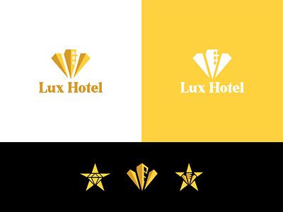 Lux Hotel adobe art artwork brand branding branding identity design diamond gold illustration illustrator logo logo art logo design star ui ux vector vip