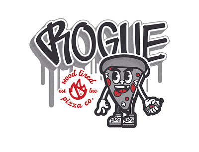 Rogue Pizza Logo branding design food graffiti graphic design illustration logo pizza urban vector