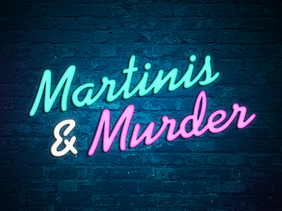 Martinis & Murder Logo adobe creative cloud crime design entertainment graphic design illustrator logo logo design neon oxygen photoshop podcast typography