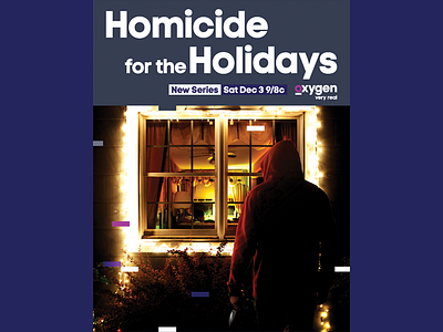 Homicide for the Holidays Key Art adobe creative cloud crime design entertainment graphic design holidays illustrator key art oxygen photoshop television