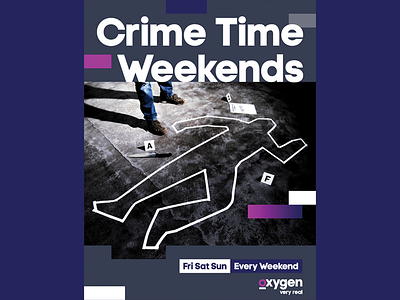 Crime Time Weekends Key Art adobe creative cloud crime design entertainment graphic design illustrator key art oxygen photoshop television