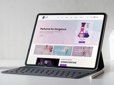 Web landing page for an Arabic perfume website