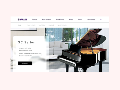 Yamaha Product Page Redesign branding design flat minimal piano ui ux web website yamaha