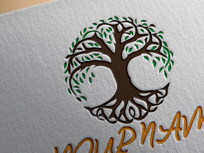 Tree logo branding design illustration logo typography vector