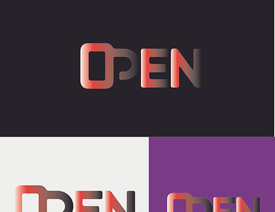 OPEN branding design icon illustration logo typography vector