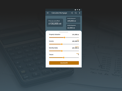 DailyUI #4 : Mortgage Calculator Design 2 dailyui design