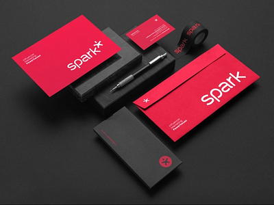 Spark logo with brand identity design