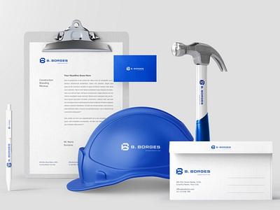 B.Borges Construction logo design brand identity