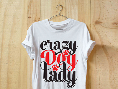 Crazy Dog Lady T-Shirt Design booklet branding brochure club flyer corporate flyer design illustration logo t shirt ui vector