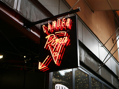 Camden Pizza Co beer camden craft food handmade london neon pizza pizza logo