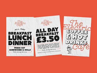 Electric Cafe Branding branding breakfast burger coffee design diner font font design fonts food logo typeface typographic typography vintage