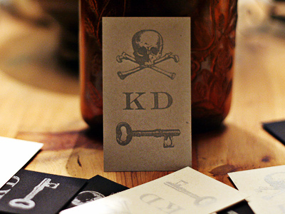 Mysterious Business Cards business card crossbones key letterpress skull