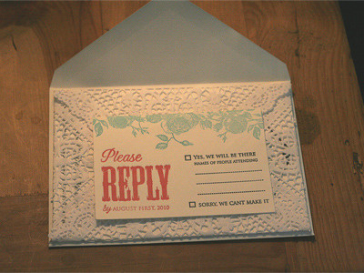 finished product antique invitation lace letterpress