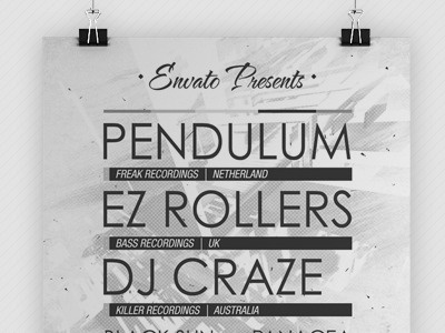 Industrial Party Flyer black envato flyer graphicriver industrial minimal poster white