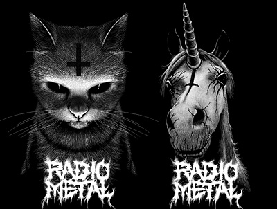 RADIO METAL MERCH BRAND animal art animal illustration artwork black and white illustration merch metal rock and roll