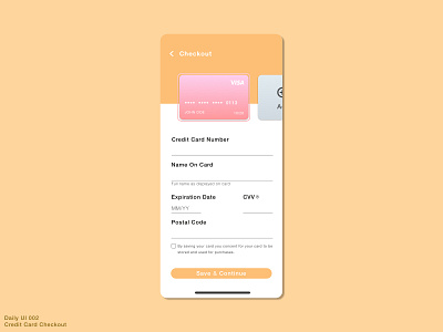 Daily UI #002 • Credit Card Checkout