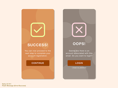Daily UI 011 • Flash Message (Error/Success) 011 daily100 daily100challenge dailyui dailyui011 dailyuichallenge design error message error success message flash message flashmessage interface message sketch success message ui uiux userinterface