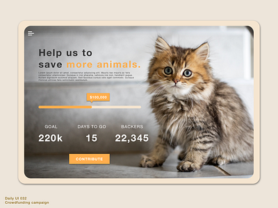 Daily UI 032 • Crowdfunding Campaign