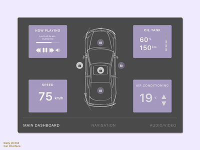 Daily UI 034 • Car Interface 034 car interface carinterface carinterfacedesign control panel daily100 daily100challenge dailyui dailyui034 dailyuichallenge design interface interfacedesign sketch ui uidesign uiux