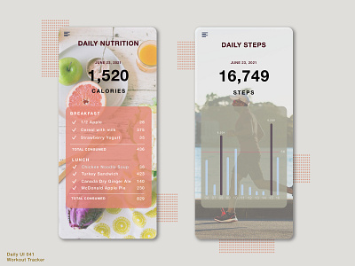 Daily UI 041 • Workout Tracker 041 app appdesign daily100 daily100challenge dailyui dailyui041 dailyuichallenge design exercise interface interfacedesign nutrition sketch tracker trackerdesign ui uidesign uiux