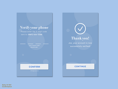 Daily UI 054 • Confirmation 054 app appdesign confirmation confirmationdesign daily100 daily100challenge dailyui dailyui054 dailyuichallenge design mobile phoneverfication sketch ui uidesign uiux userinterface verifyyourphone