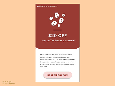 Daily UI 061 • Redeem Coupon