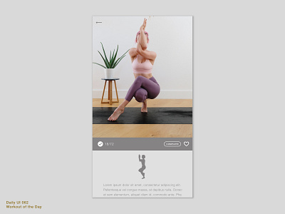 Daily UI 062 • Workout of the Day 062 daily100 daily100challenge dailyui dailyui062 dailyuichallenge dailyworkout design eagle pose health interface design mobile sketch ui uiux workout workout app workout of the day yoga yogapose