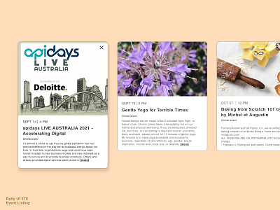 Daily UI 070 • Event Listing