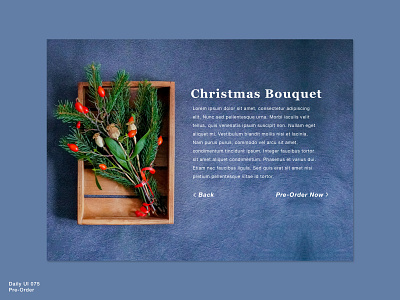 Daily UI 075 • Pre-Order 075 bouquet order christmas christmas bouquet daily100 daily100challenge dailyui dailyui075 dailyuichallenge design ecommerce interface design online store pre-order preview sketch ui uiux user interface web design