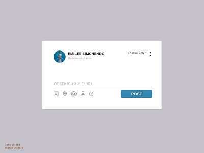 Daily UI 081 • Status Update 081 daily100 daily100challenge dailyui dailyui081 dailyuichallenge design interface design network profile sketch social social media social media update status status update ui uidesign uiux update