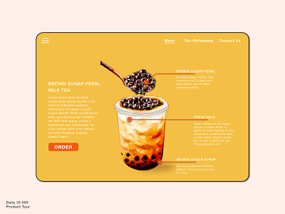 Daily UI 095 • Product Tour 095 bubble tea daily100challenge dailyui dailyui095 dailyuichallenge design drinks ecommerce product page design product tour products sketch tour ui uidesign uiux uxdesign webdesign website design