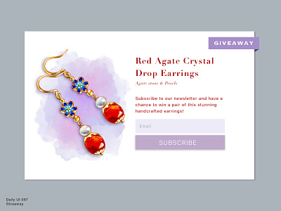 Daily UI 096 • Giveaway 097 daily daily100challenge dailyui dailyui097 dailyuichallenge design earrings email giveaway interfacedesign sketch subscription ui uidesign uiux userinterface uxdesign webdesign