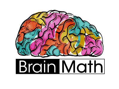 Logo Design - Brain math animation art branding design flat illustration logo minimal photoshop vector